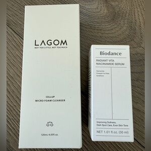 K-Beauty bundle Biodance radiant vita niacinamide serum & Lagom cleanser